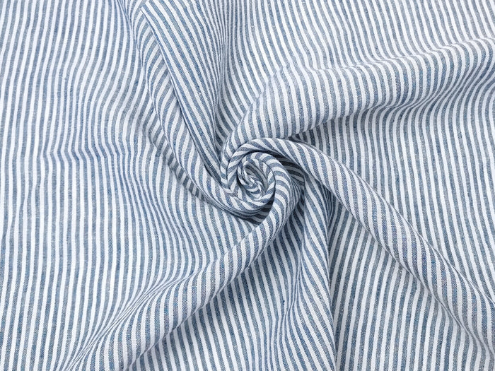 Linen Rayon Tencel Blend Fabric with Stripe Pattern – Soft, Lightweight, Pre-Washed 8015 8016