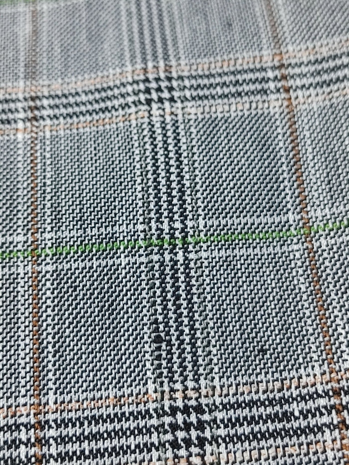 Linen Stretch Plaid Twill Fabric 6230 7828 - The Linen Lab - Pink