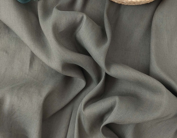 Linen Tencel Silk Fabric: Light Weight, Plain Weave 6898 7666 7667 - The Linen Lab - Khaki