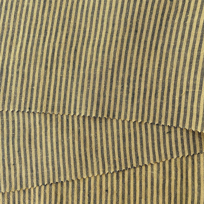 Linen Thin Stripe Fabric 6267 6495 6496 - The Linen Lab - Yellow