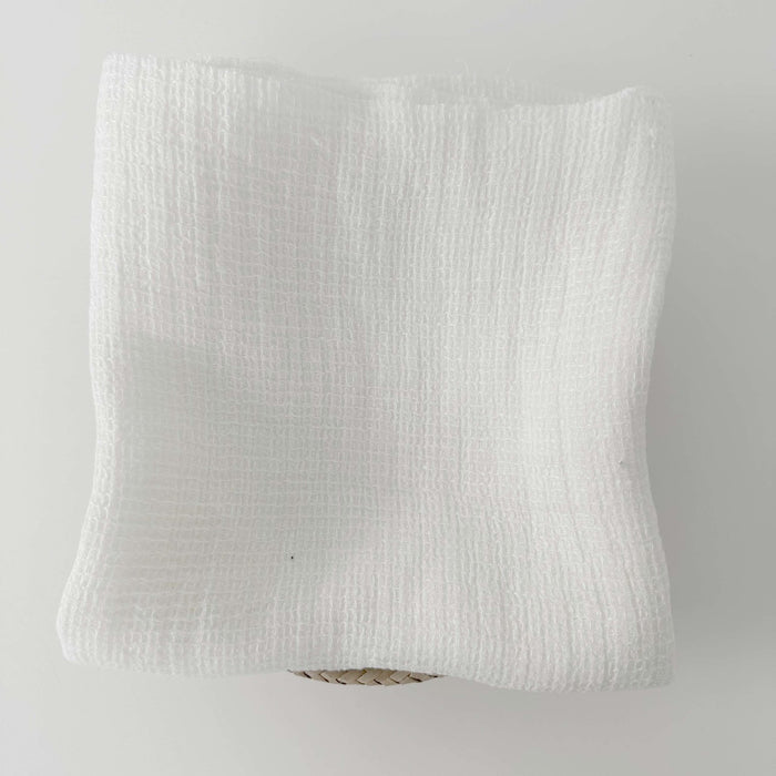 Linen Waffle Tweed Fabric 7349 7350 - The Linen Lab - White