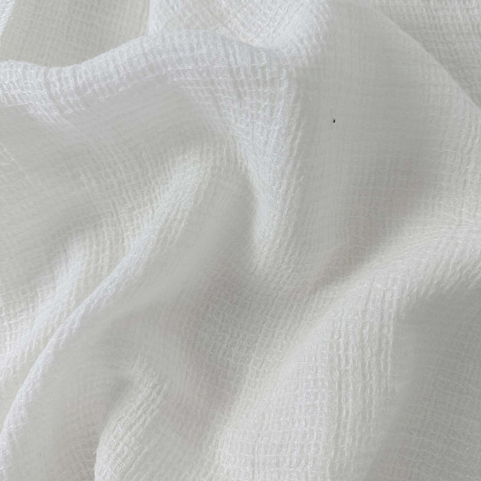 Linen Waffle Tweed Fabric 7349 7350 - The Linen Lab - White