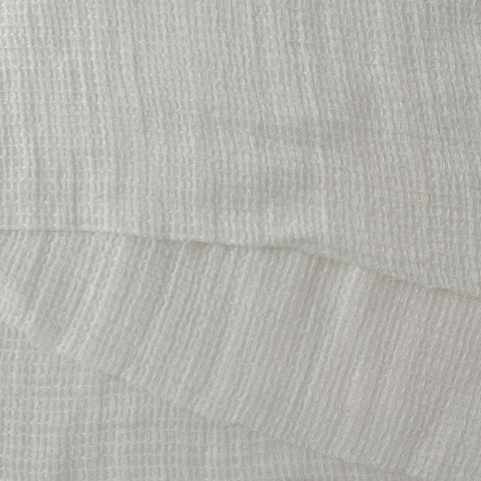 Linen Waffle Tweed Fabric 7349 7350 - The Linen Lab - White