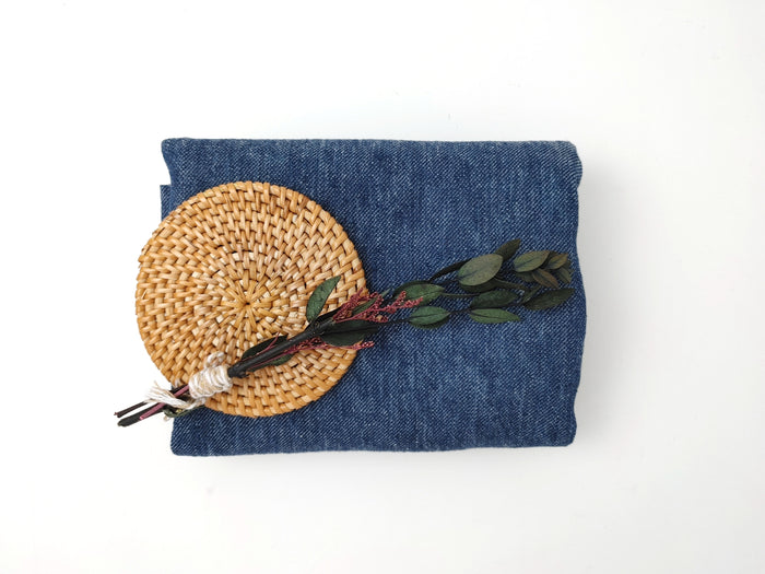 Linen-Wool Twill Fabric - Blue Denim Style, Soft Handfeel 7956