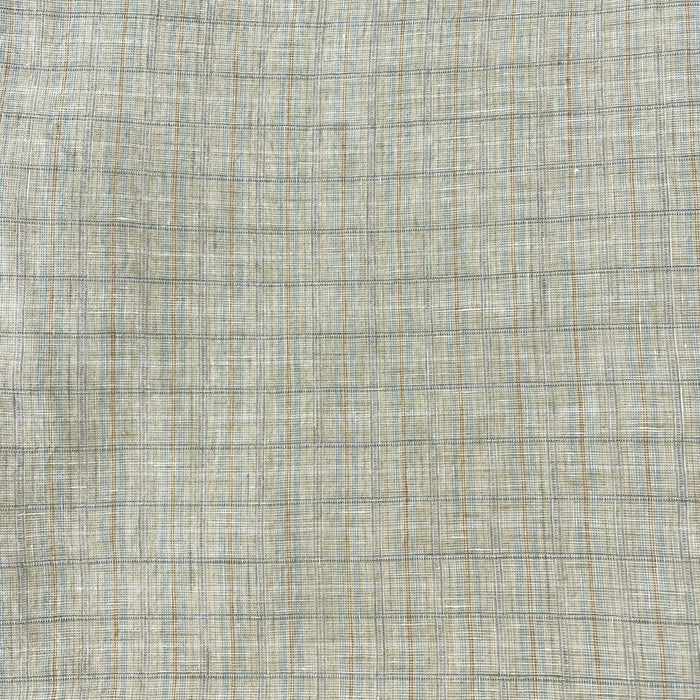 Linen Yellow small check 7364 - The Linen Lab - Beige