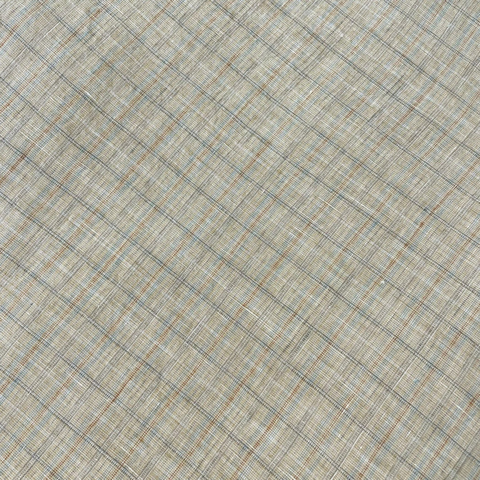 Linen Yellow small check 7364 - The Linen Lab - Beige