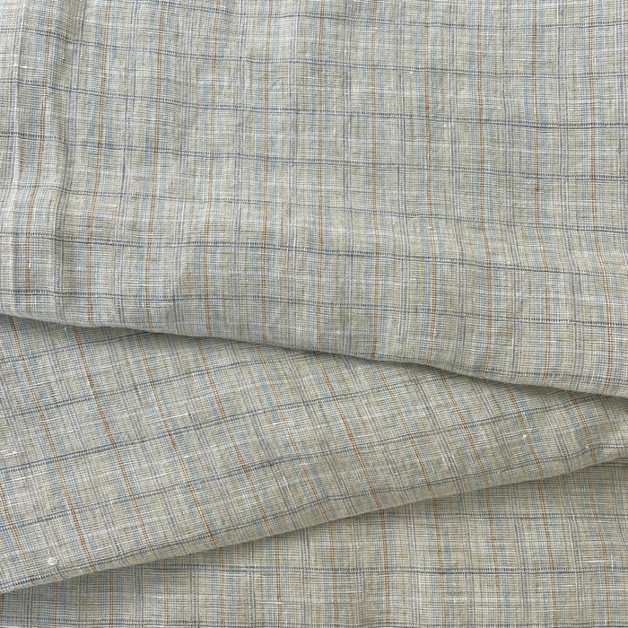 Linen Yellow small check 7364 - The Linen Lab - Beige