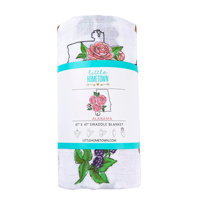 Little Hometown Alabama Baby Muslin Swaddle Blanket
