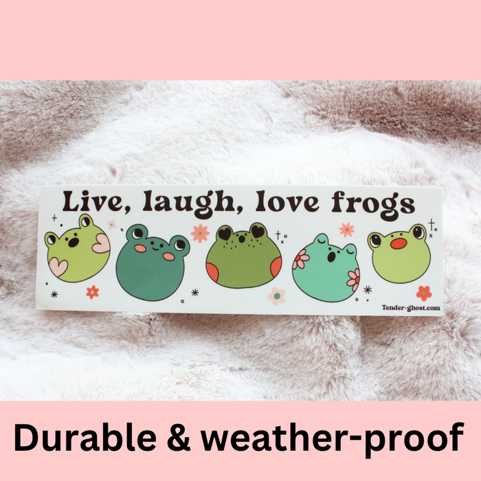 Live, Laugh, Love Frogs Bumper Sticker