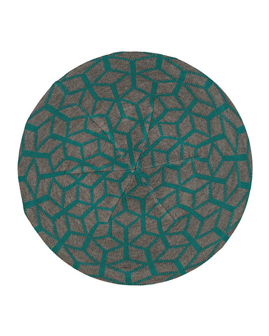 Lizi Headwear Mosaic Grey / Teal Knit Chenille myselflingerie.com