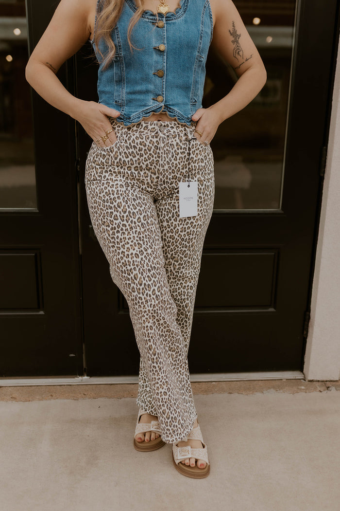 Logan Leopard Dad Jeans- Hidden