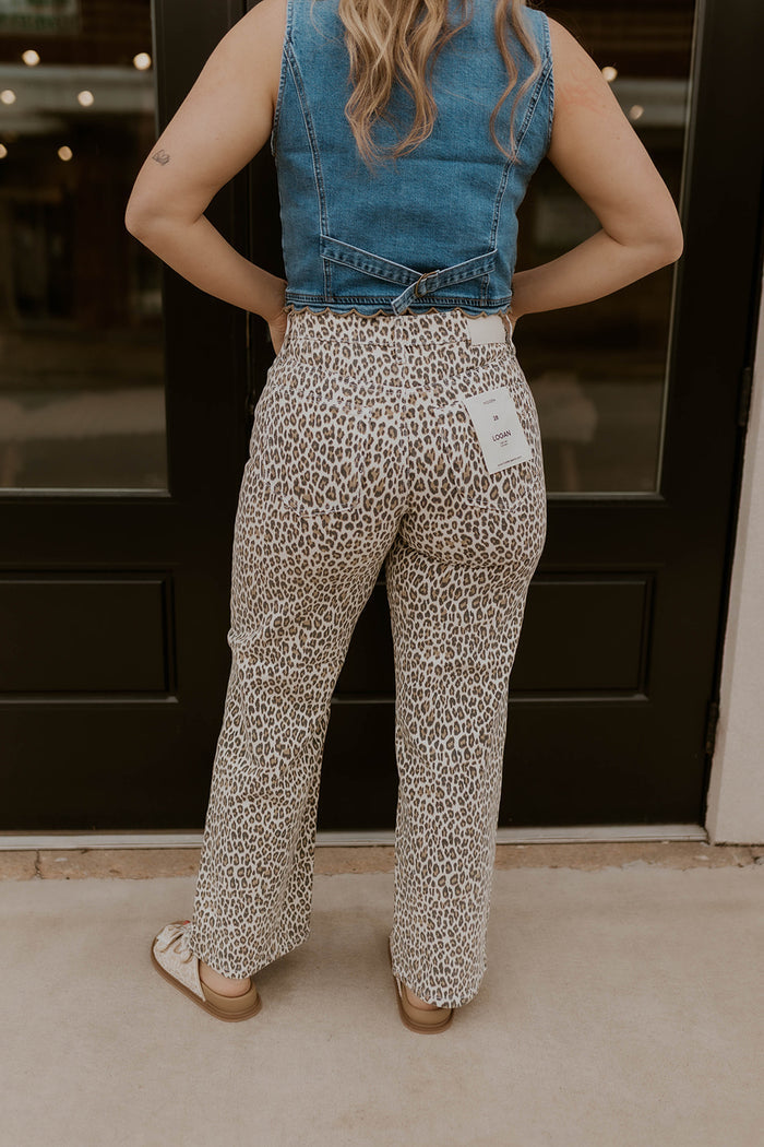Logan Leopard Dad Jeans- Hidden