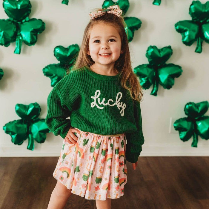 Lucky St. Patrick's Day Knit Sweater - Sweaters