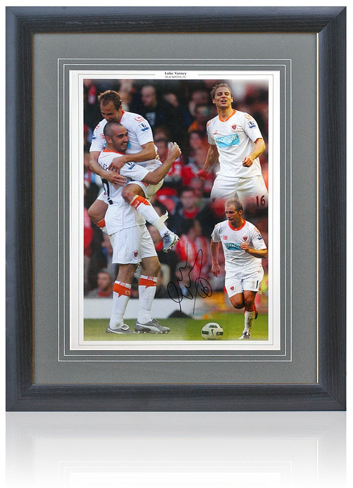 Luke Varney Blackpool FC Hand Signed Montage 23x19" Framed
