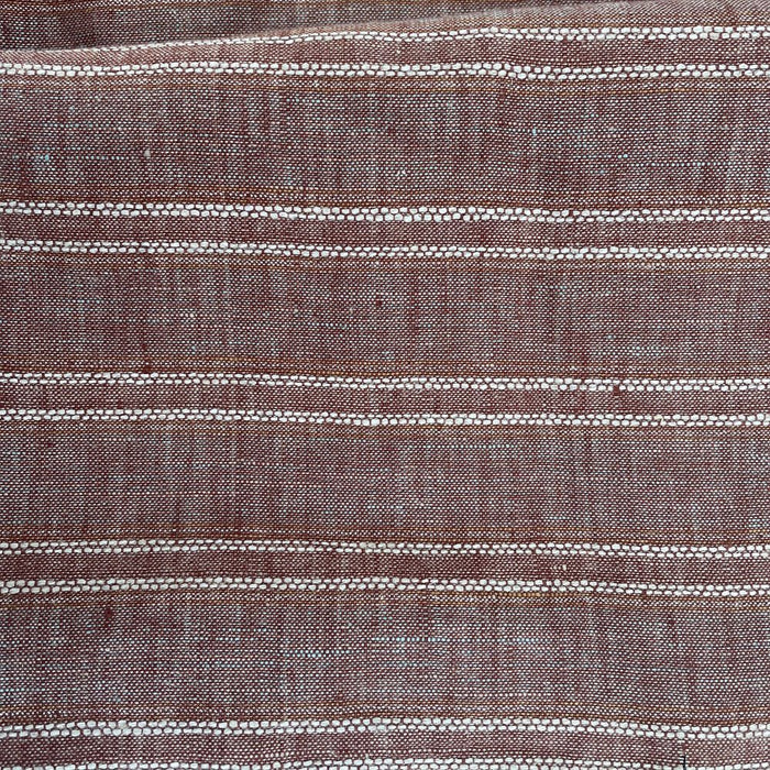 Lurex Linen Stripe Fabric (3127) - The Linen Lab - brown