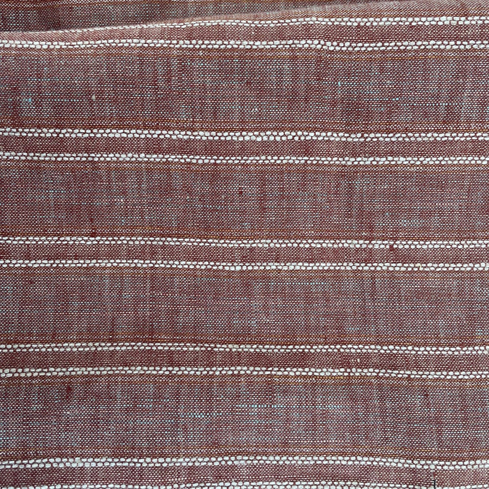 Lurex Linen Stripe Fabric (3127) - The Linen Lab - brown