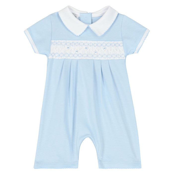 Magnolia Baby Blue & White Smocked Romper