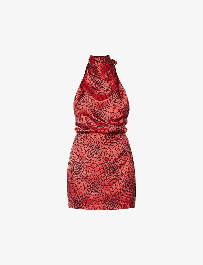 MAISIE WILEN Vocaloid Printed Halterneck Woven Sexy Mini Dress - House Of Huntington