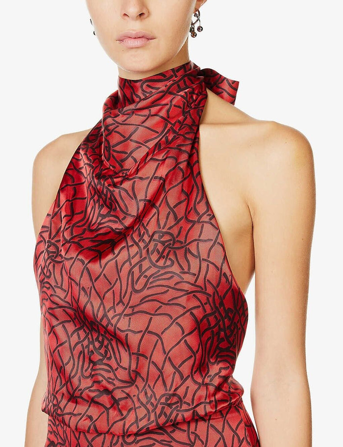 MAISIE WILEN Vocaloid Printed Halterneck Woven Sexy Mini Dress - House Of Huntington