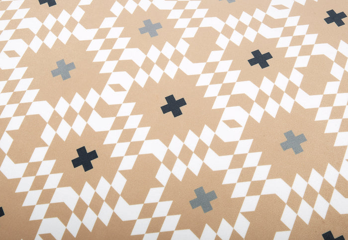 Marina Boxy Bed in sand print close up