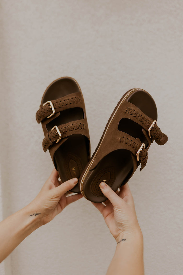 Marley Chocolate Woven Sandal- MIA
