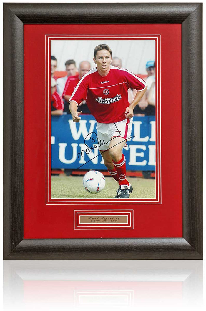 Matt Holland Charlton Athletic Legend Hand Signed Photograph 15x19" Framed