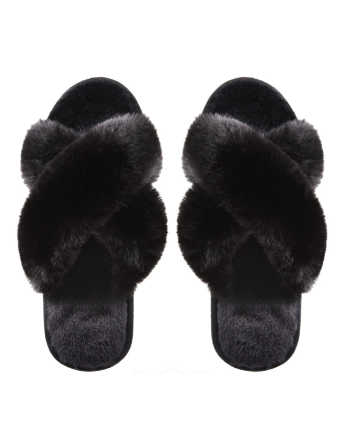 Me Moi Beverly Fur Plush Slipper Myselflingerie.com