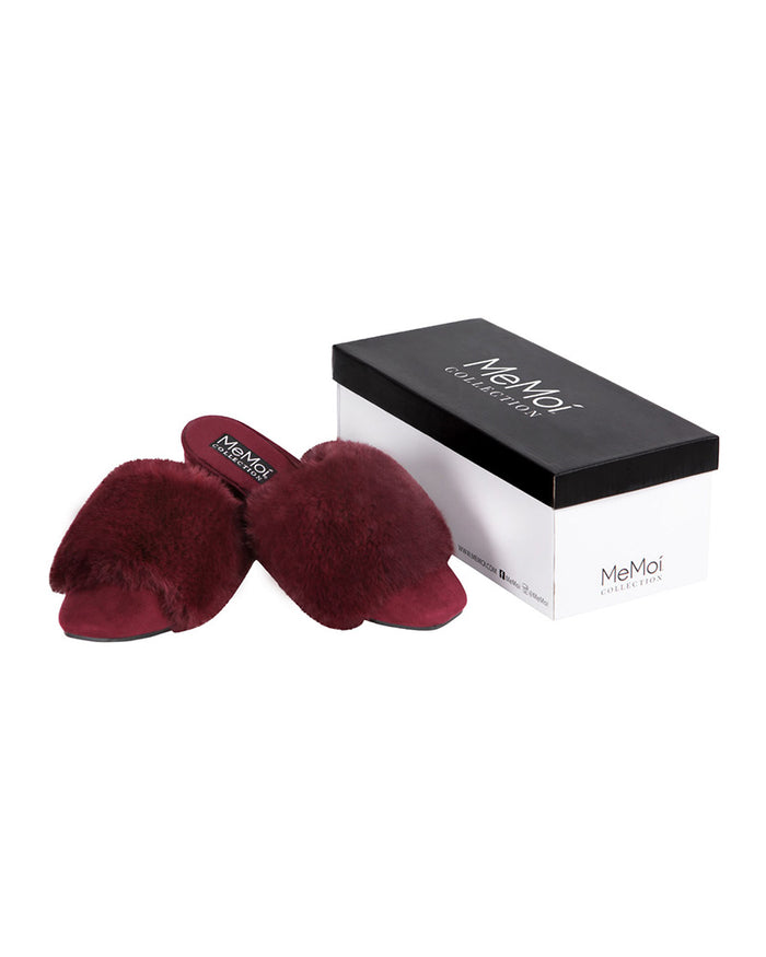 Me Moi CSL05260 Burgundy Iris Wedge Slipper myselflingerie.com