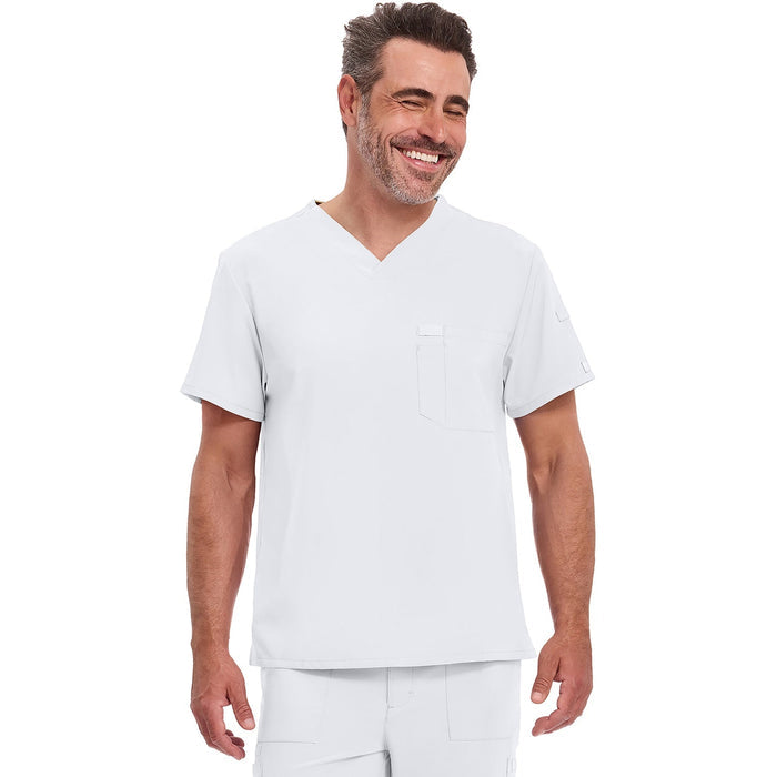 Men's EDS Essentials Tuckable V-Neck Scrub Top - White - 1