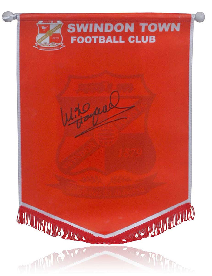 Micky Hazard Hand Signed Swindon Town Football Club Pennant