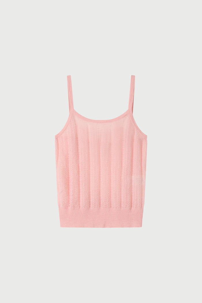 Pink tank top on a light gray background