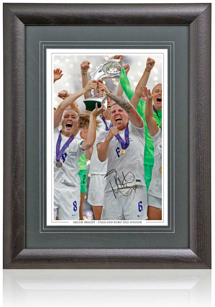 Millie Bright England Lionesses Euro Winner 2022 Hand Signed Photograph 15x19" Framed