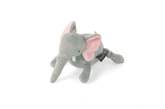 P.L.A.Y. Big Five of Africa gray elephant mini plush toy with pink ears on a white background