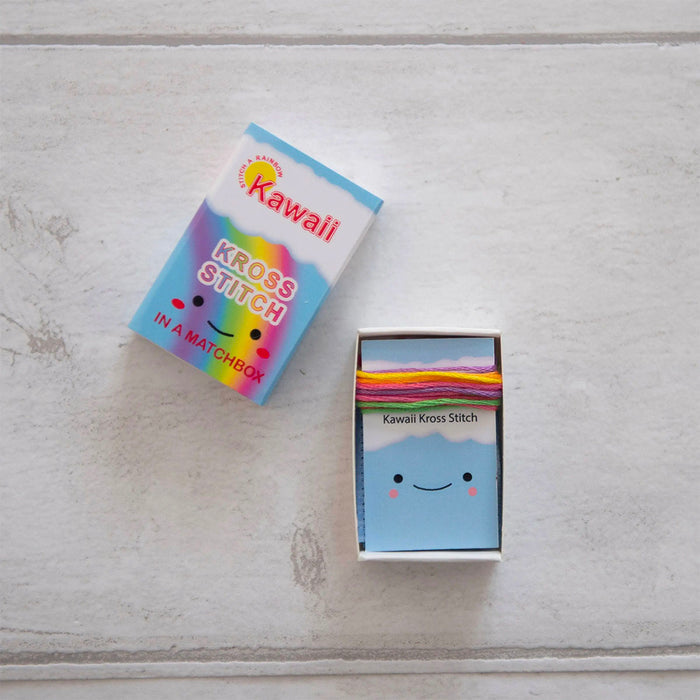 Mini Matchbox Cross Stitch Kit - Rainbow-Stitched Modern
