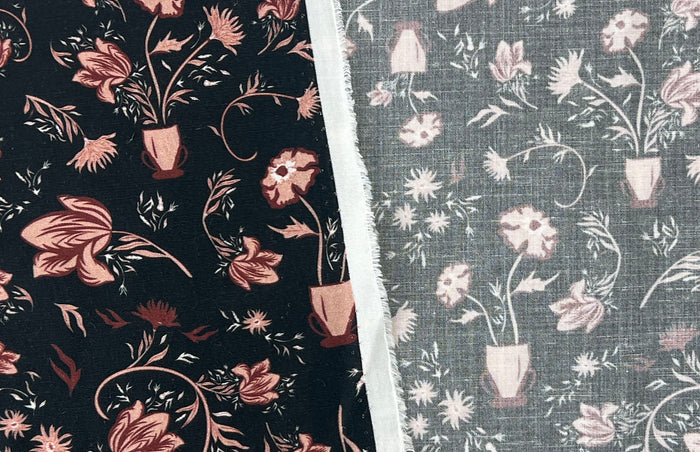 Mirrored Canvas – Linen Rayon Print Fabric, Design by Madeline, Madswick Studio, 8232 8233