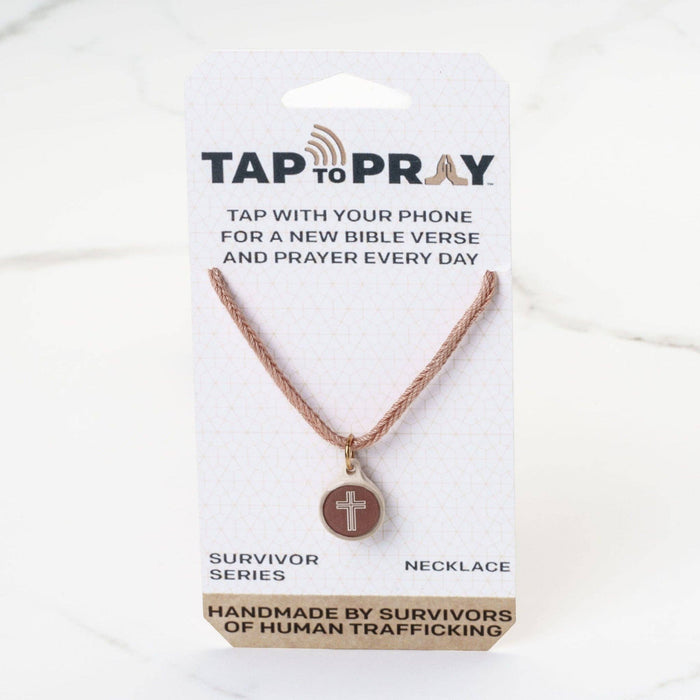 Mocha + Cross | Tap To Pray® Survivor Series Necklace