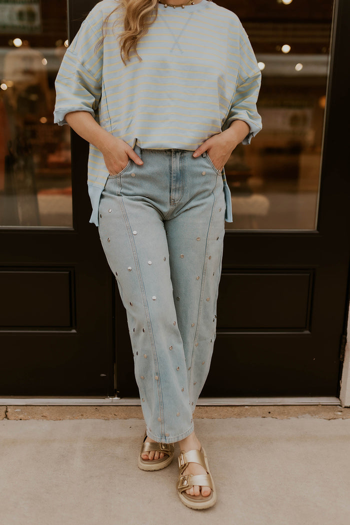 Moonstone Barrel Leg Jeans