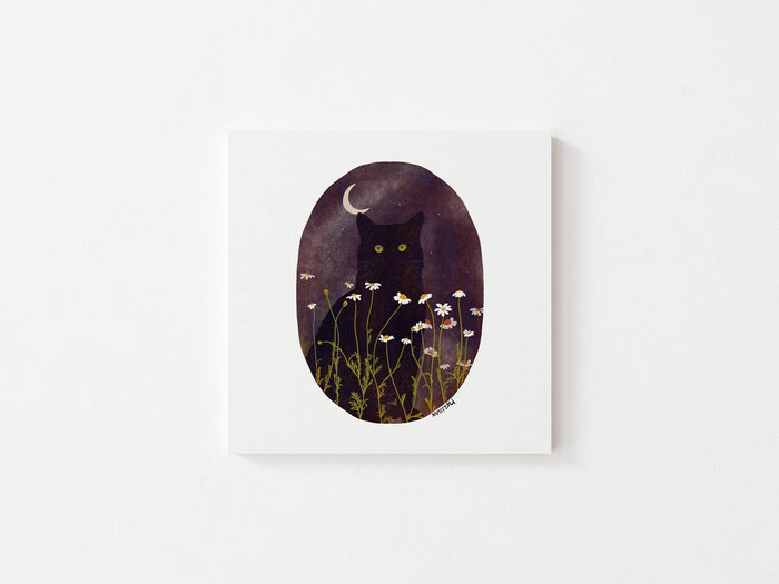 Mother of the Moon - Garden Cat Giclee Art Print: 12x12