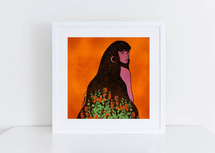 Mother of the Moon - Mother Earth Art Print: 8x8