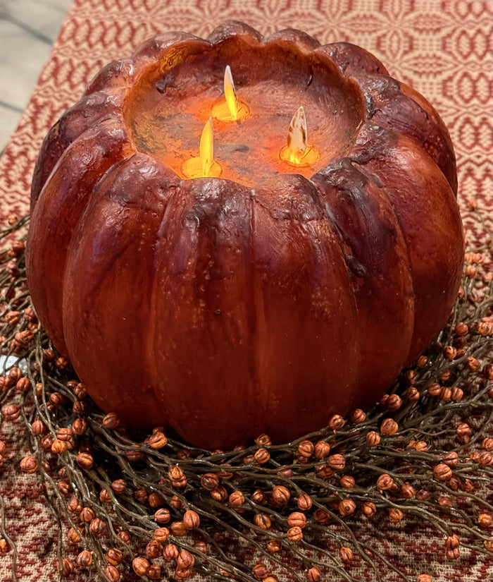 Moving Flame Wax Dipped Pumpkin