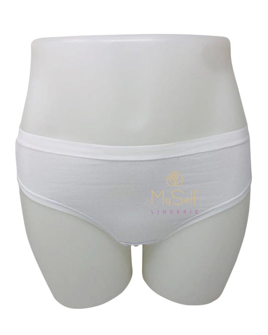 Me Moi MU-1014 3pk White Cotton Briefs myselflingerie.com