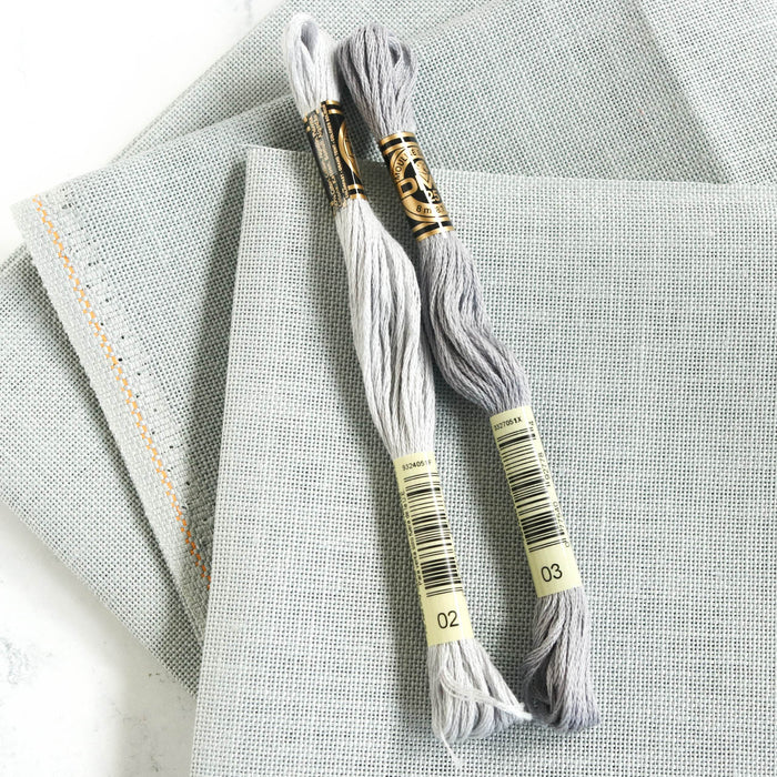 Mystic Gray Linen Fabric - 28 count-Stitched Modern
