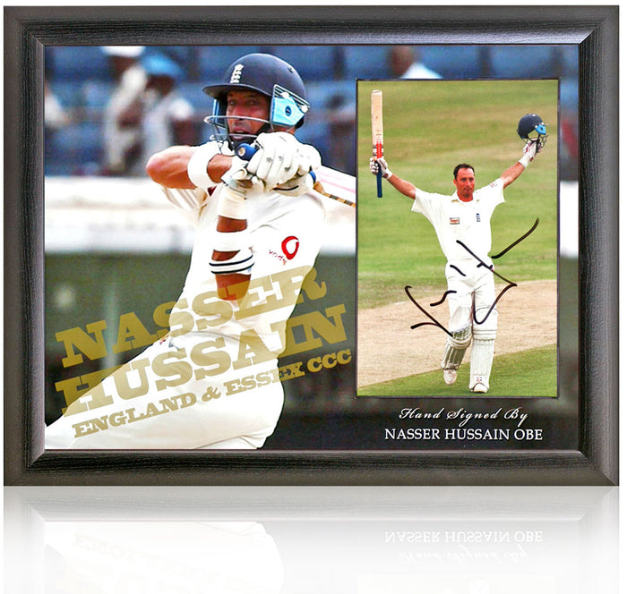 Nasser Hussain Cricket Legend Hand Signed England Essex CCC Presentation