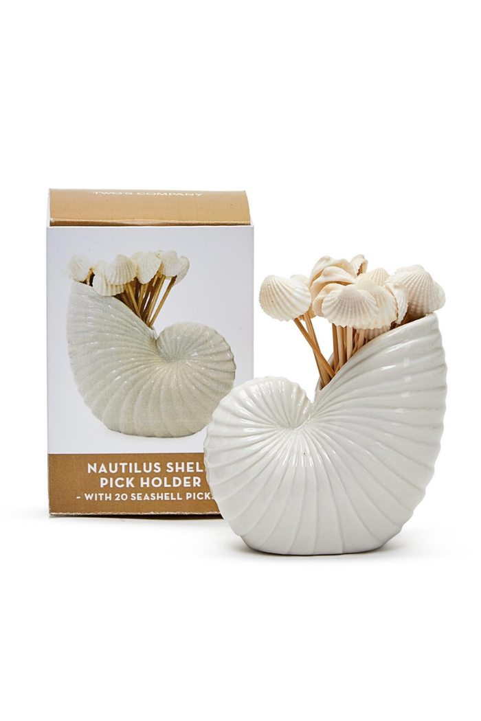 Nautilus Shell with Cocktail Picks - FINAL SALE