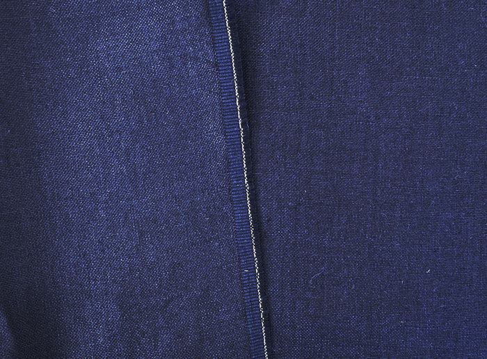 Navy 100% Linen Fabric – Heavy Weight Mat Canvas Weave 8213