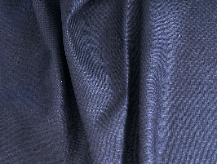 Navy 100% Linen Fabric – Heavy Weight Mat Canvas Weave 8213