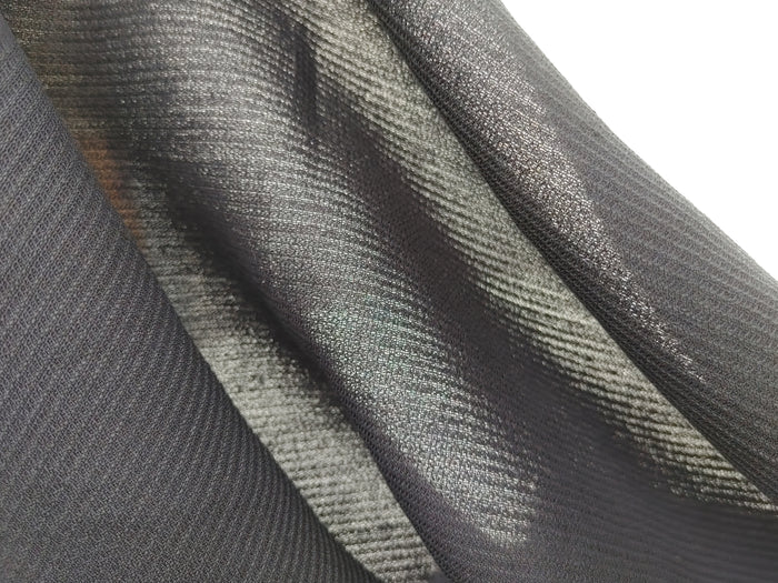 Navy Linen Rayon Nylon Blend Fabric - Medium Weight with Subtle Stripes 7900