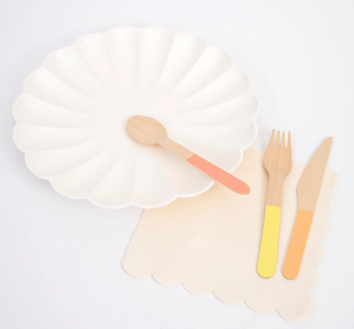 Neon Wooden Cutlery Set