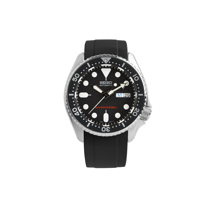 NMK801 Curved End SKX/SRPD Rubber Strap: Black