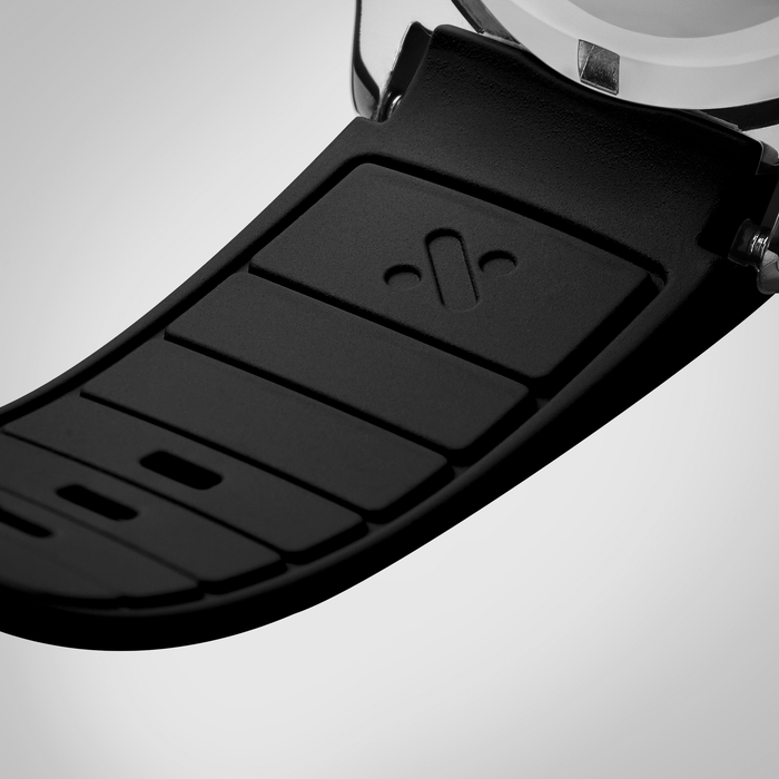 NMK801 Curved End SKX/SRPD Rubber Strap: Black